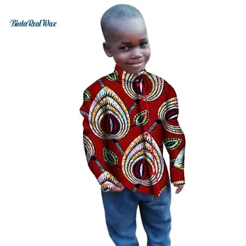 Jaunas Zēnu Krekli, Topi Bazin Riche Āfrikas Vasks Drukāt Ankara Krekls Kokvilnas Krekls Zēniem Bērni, Bērni Āfrikas Drēbes WYT269