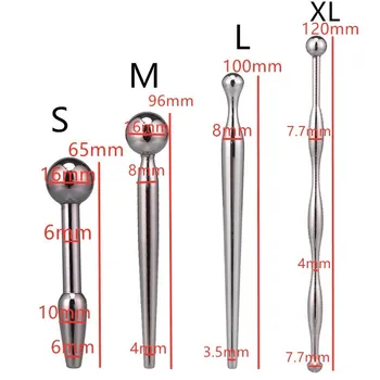 4 izmēru izvēlēties cilvēks nerūsējošā tērauda cietā uretrālo plug dzimumlocekļa ievietot metāla dilator seksa rotaļlietu vīriešiem