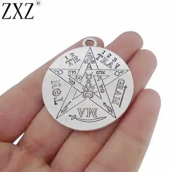 ZXZ 5gab Lielu Tetragrammaton Pentagramma Pentacle Piekariņi, Kuloni, dubultie Wiccan Pagānu 40x40mm