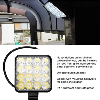 SXCLG 2GAB 48W Kvadrātveida Mini LED Auto Darba Gaisma Miglas Lukturi Ar Strobe Flash Gaismas Brīdinājuma signāls 12V 24V 6000K ATV Kravas automašīnu 4X4 apvidus