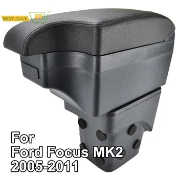 Modifikācijas roku Balsts, Ford Focus MK2 2005 - 2011 Centrālā Saturu, Melns Ādas 2007 2008 2010