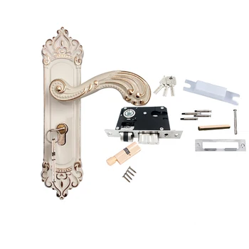 Eiropas Stilā Guļamistaba Roktura Bloķēšanas Durvju Slēdzenes, Atslēgu Komplekts Kombināciju Alumīnija Sakausējuma Retro Bloķēšanas Ģimenes Numurs, Durvju Aparatūra, Piederumi
