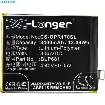 Kamerons Ķīnas 3400mAh Akumulatora BLP681 par OPPO PAGT00, R17, R17 Dual SIM, R17 Dual SIM TD-LTE