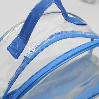 PVC kosmētikas soma, zipped nodalījumā, ar rokturi, zils