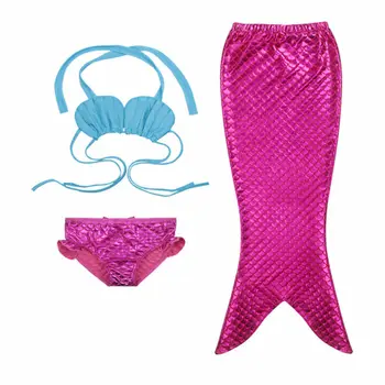 3PCS Bērniem Meitene Nāru Astes Swimmable Peldbikses, Peldkostīmu Meitenēm Bikini Komplekts peldkostīms Masku Kostīmu Bērnu Drēbes 3-9Years