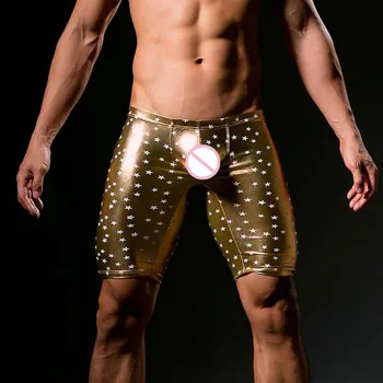 Vīrieši Sexy Poliestera Gadījuma Šorti Modes 2020. Gadam Star Ādas Smieklīgi Lounge Satīna Pidžamas Īsas Zeķes