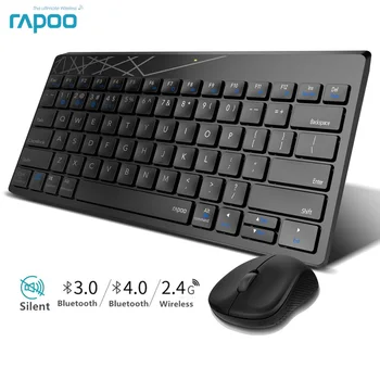 Rapoo Multi-mode Klusums Bezvadu Tastatūras, Peles Combo Pārslēgtos Starp Bluetooth un 2.4 G Pievienojiet 3 Ierīces ar Datoru/Telefonu/Mac
