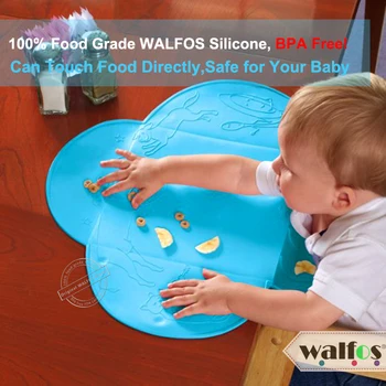 WALFOS Pārtikas Klases Silikona Bērnu kombinezoni ar Krūšdaļu Galda Paklājiņš Zīdaiņu Tiny Farm Portatīvo Placemat Bērniem, Bērnu Barošanas Silikona Bērnu Pl