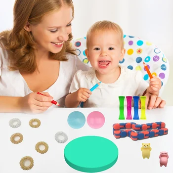 25PCS Pack Fidget Maņu Rotaļlietu Komplekts Stress Atvieglojums, Rotaļlietas, Autisms, Trauksme Relief Stresa Pop Burbulis Fidget Rotaļlietas Bērniem Pieaugušajiem