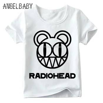 Bērniem Radiohead Grupa Rock Un Roll, Drukāt Smieklīgu T kreklu Zēni/Meitenes Vasaras Īsām Piedurknēm Topi Bērniem Mīksts Balts T-krekls,HKP654