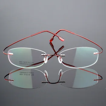 Īpaši Vieglas Sievietes, Briļļu Rāmji Bezrāmju Atmiņas Sakausējuma Brilles Ovāls Tuvredzība Brilles Datoru Elastīgu Optiskās Brilles