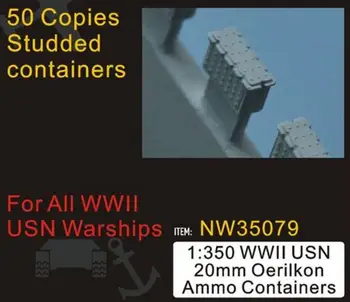 1/350 otrā pasaules KARA USN 20mm Oerlikon Ammo Konteineru