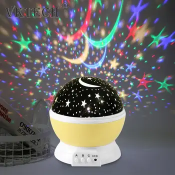 LED Rotējošās Nakts Gaismas Zvaigžņotās Debess Projektoru Gaismas Bērniem, Guļamistaba, Dekoratīvās Romantiska Projekcijas Lampa Dzimšanas dienas Dāvanas
