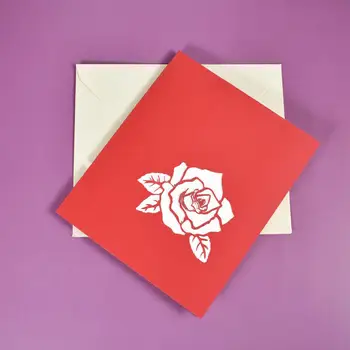 10 Pack 3D Rose Puķu Pop-Up Karti Valentīna Mātes Diena Jubileju Sievas Dzimšanas dienas Apsveikuma Kartītes, Vairumtirdzniecība