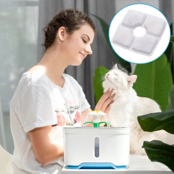 4GAB salona Filtrs 2 Sūklis LED Automātiskās Dzeramā Ūdens Strūklaka Kaķis, Suns Kaķēns Pet Bļoda Dzēriens, Ēdiens Filtrs Mājas