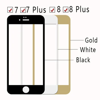 3D Aizsardzības zelta, stikla, uz iphone 8 plus 7 7plus 8plus ekrāna aizsargs aizsargātu filmu rose red temperd stikla aizsardzība