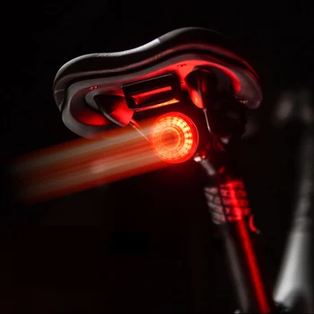 Smart Bike Astes Gaismas USB Lādējamu Ultra Spilgti Velosipēdu Aizmugurējie Lukturi Auto Start/Stop Bremžu Brīdinājuma Gaismas Sensors