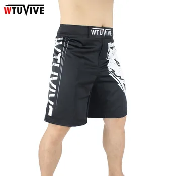 Sarkanā un melnā MMA Cīņas sporta Slava fitnesa elpojošs Tiger Muay Thai boksa šorti boksa apģērbu īss muay thai mma