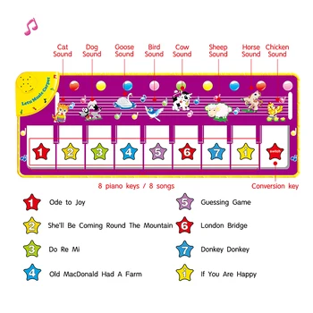 100x36cm Bērnu Rotaļlietas, Mūzikas Instrumentu Tastatūras Klavieres Mat Paklāji Dzīvnieku Skaņas Izglītojošas Rotaļlietas Bērniem Bērniem