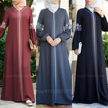 Eid Mubarak Musulmaņu Abaya Kleita Sievietēm Turcija Drukāt Kaftan Hijab Drukāt Raibs Laternu Piedurknēm Etniskā Dubaija Islāma Apģērbi