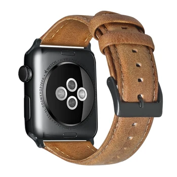 Ādas siksna Apple skatīties joslas 44mm 40mm 42mm 38mm correa iwatch series 5 4 3 2 1 watchband rokassprādze rokas josta Piederumi