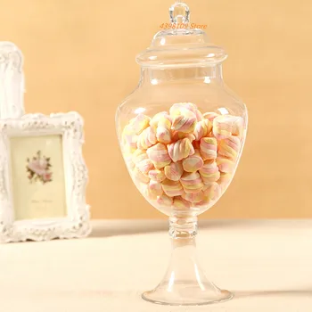 Caurspīdīga stikla konfektes jar Eiropas svinu stikla uzglabāšanas tvertnes pārtikas uzglabāšanas jar kāzu desertu dekorēšanai uzglabāšanas pudele