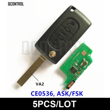 QCONTROL Auto Tālvadības Atslēgu Darbu CITROEN C2 C3 C4 C5 Berlingo Pikaso Transportlīdzekļa Vadības Signālu (CE0536 ASK/FSK, 3 Pogas VA2)