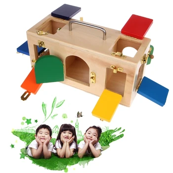 Montessori Krāsains Lock Kaste Bērniem Bērnu Pirmsskolas Izglītības Mācību Rotaļlietas