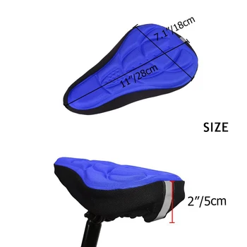 Regulējams 3D Velosipēds Riteņbraukšana Spilvenu Pad Cover Seglu Non Slip attiecas Ērti Soft-Velosipēdu Sēdekļu Vāciņu, Silikona Elpojošs D40