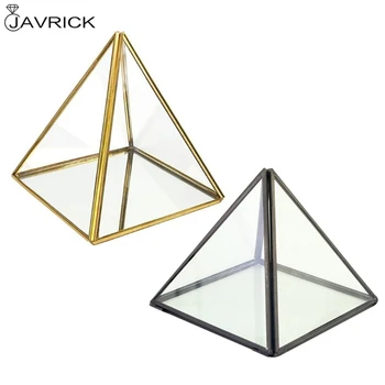 Piramīdas Uzglabāšanas Kaste Stikla Terārija Dizaina Rotaslietas Turētājs, Skaidrs, Slīpētas Sulīgs Gaisa Augu Poda Kastē Pot/Piemiņai Displejs