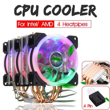PROCESORA Dzesētāja Ventilatoru Heatsink 2/4/6 Vara Heatpipe 3/4Pin RGB Fan Cooler For Intel 775/1150/1151/1155/1156/1366 un AMD Visām Platformām