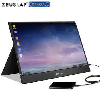 ZEUSLAP plānie portatīvie lcd hd monitor 15.6 usb c tipa hdmi portatīvo datoru,telefonu,xbox,slēdzis un ps4 portatīvie lcd 1080p spēļu monitora