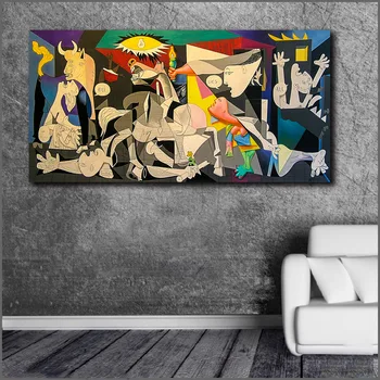 Pablo-Pikaso-Gernika Tautas Mākslas Audekls Gleznošanai Drukāt Viesistaba, Mājas Dekoru Mūsdienīga Sienas Māksla, Eļļas Glezna Plakātu Bez Rāmīša