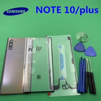 Jauns Oriģinālais Priekšējā Ekrāna Stikla Objektīvs Samsung Galaxy NOTE 10+PLUS N970 N975 Aizmugurējais Baterijas Vāciņš Durvju Atpakaļ Korpuss ar Līmi