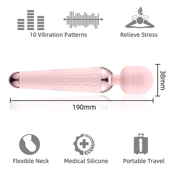 Spēcīgs Mutvārdu Clit Vibratori USB Maksas Av Burvju Nūjiņu Anālais Vibrators Massager Pieaugušo Seksa Rotaļlietas Sievietēm, Droša Silikona Seksa Produkta