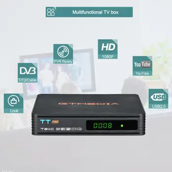 GTMEDIA TT Pro Virszemes Uztvērējs DVB-T2 Kabeļu TV Uztvērējs, USB H. 265 1080P Full HD TV BOX Set Top BOX ar Eiropas cline