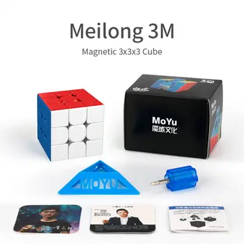 Moyu Meilong 3M 2M 4M 5M 2x2 3x3 4x4 5x5 Magnētisko Burvju Ātrums Cube Cubing Klasē Magnēti Puzzles Gabaliņi Rotaļlietas bērniem meilong M