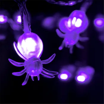 Šausmu Bat Spider LED Sloksnes Gaismas Halloween Puse Apdare, 1.6 m 10LED Augstas Kvalitātes Haunted House Skelets Foto Aksesuārus Dāvanu,W