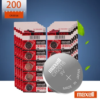 200PCS/DAUDZ 3 V cr2016 Par maxell augstākās Kvalitātes Litija Baterijas Poga Akumulatora Skatīties Monētas Baterijas cr 2016 DL2016 ECR2016