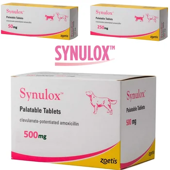 Synulox 50 mg/250 mg/500 mg Garšīgu Tabletes Suns & Kaķis