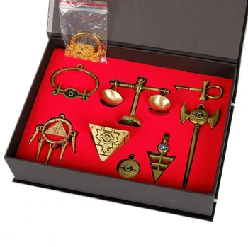 1 Iestatiet Gudrs Yu Gi Oh Septiņas Artefakts Kolekcionējamus Lelles YuGiOh Kaklarota Keychains Piederumi Modelis Rīcības Attēls Rotaļlietu Dāvanas