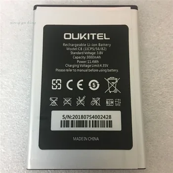 Oriģināls oukitel C8 Akumulators Jauns 5.5 collu oukitel C8 Mobilā Tālruņa Akumulators 3000mAh ar Izsekošanas Skaits