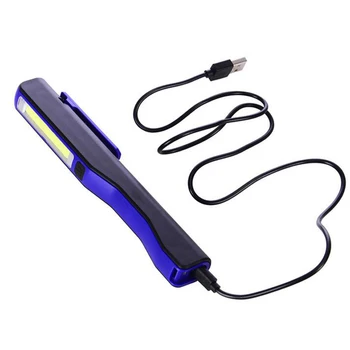 Pildspalvu Formas LED Lukturi USB Lādējamu COB Darbi Gaismas Magnētisko Rotācijas Āķa Klips Lukturīti Mini Kempings Gaismas Lampas Lāpu