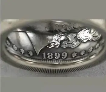 90% sudraba Morgan Sudraba Dolāra Monēta Ring 'ērglis' 1899O Roku Izmēriem 8-16