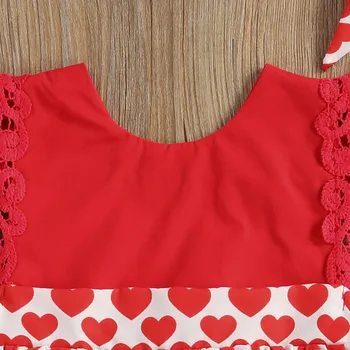 Jaundzimušais Meitenes Mīlestību Sirdī Apģērbu Komplekti, Romper Kleita ar Galvas Divas Gabals Drēbes Ir 2021. Valentīna Diena Jumpsuit Viens Gabals
