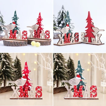 Ziemassvētku Koka Vilcienu Priecīgus Ziemassvētku Rotājumi, Ziemassvētku Dekori Mājas Tabulā 
