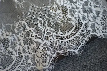 Izsmalcinātu Eiropas retro modelis neilona skropstu mežģīņu kleita auduma DIY kāzu kleitu aksesuāru plašu 42cm