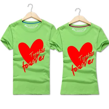 2019 Jaunu Fahison Pāris T Krekls Sirds Drukāt Patīk Topi Cienītājiem Vasaras Vīriešiem un Sievietēm, kas Valentīna Topi, t-veida