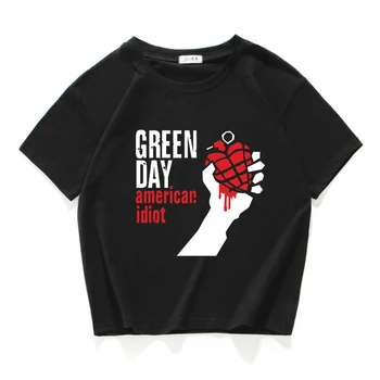 Slavenā grupa Green Day sievietēm, topi, Kokvilnas t Gadījuma T-krekls sievietēm, O-veida kakla visu maču kultūras top Vasaras brīvs tops sievietēm