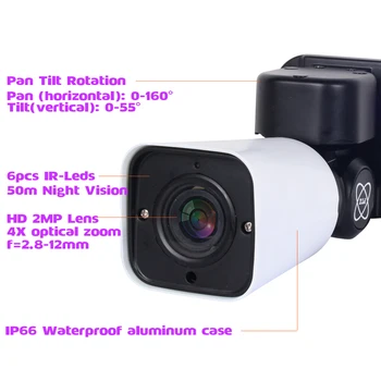 4X Tālummaiņa, Full HD 2MP SONY323 Pan Tilt Pagriezt 1080P AHD Bullet PTZ Kameras Ūdensizturīgs IS 50M AHD CVI TVI CVBS 4in1 Koaksiālo kontroli